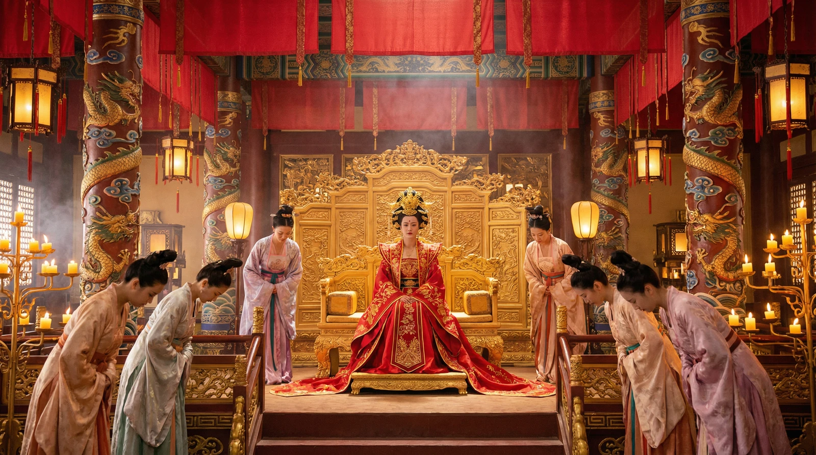蜜桃视频古装宫廷大戏拍摄现场皇后登基场景