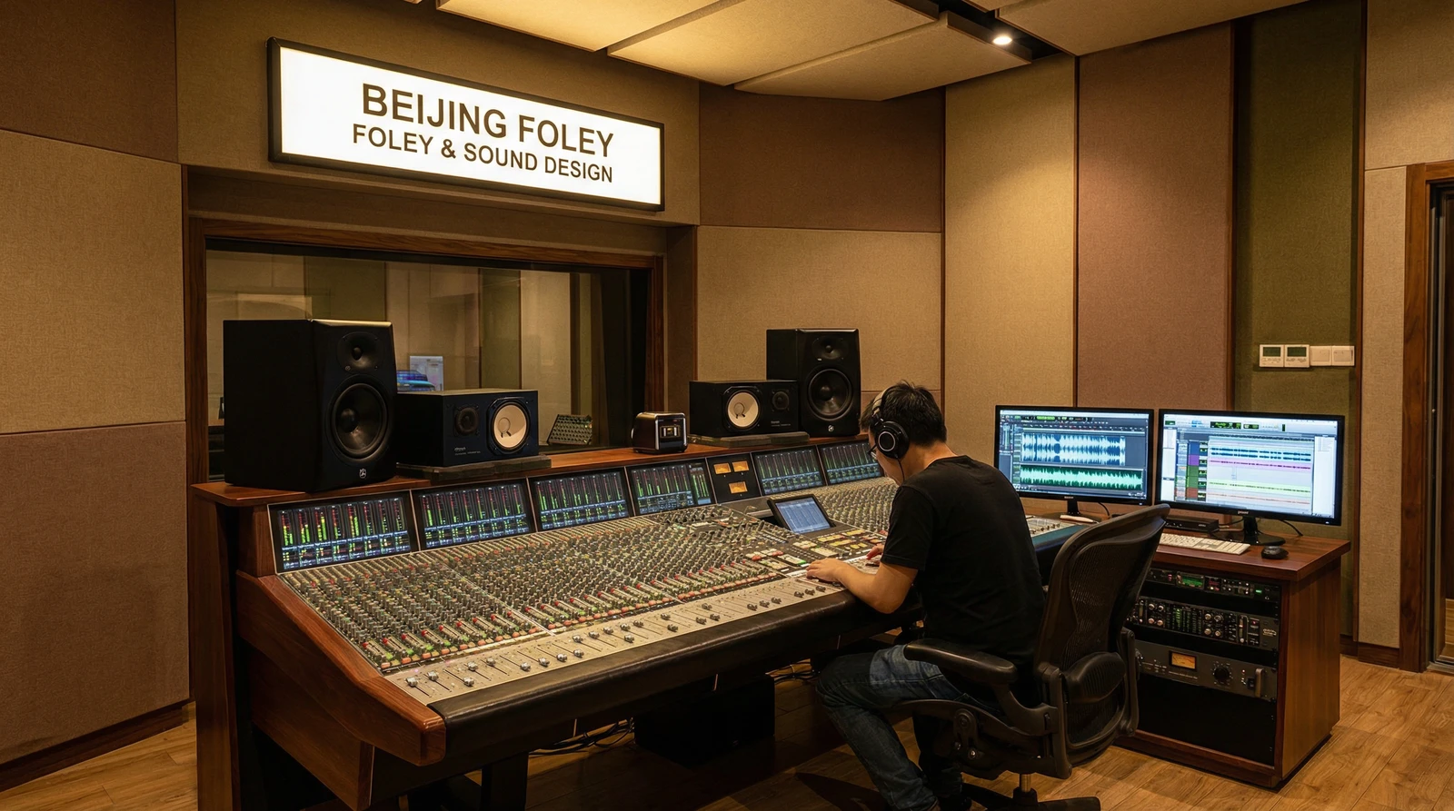 蜜桃视频专业录音棚音效制作现场